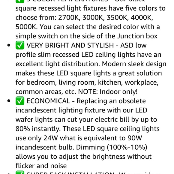 Brand new in box square recessed LED lights. - Picture 7 of 10